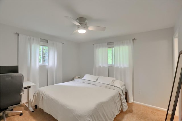 156 Dwellington Dr, Middlesex Twp, PA 16059 - bedroom featuring light carpet, ceiling fan, and an office area
