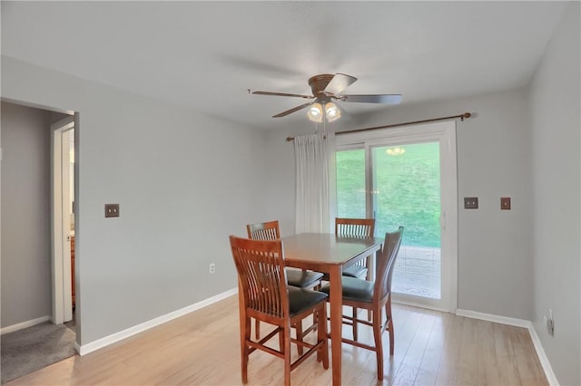 156 Dwellington Dr, Middlesex Twp, PA 16059 - dining area with ceiling fan and light wood finished floors