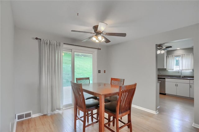 156 Dwellington Dr, Middlesex Twp, PA 16059 - dining area featuring a ceiling fan and light wood-style flooring