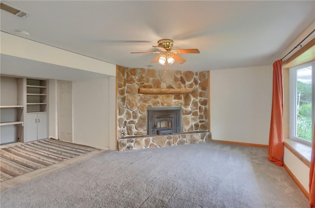 156 Dwellington Dr, Middlesex Twp, PA 16059 - unfurnished living room with ceiling fan and carpet