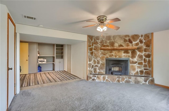 156 Dwellington Dr, Middlesex Twp, PA 16059 - unfurnished living room featuring carpet and ceiling fan