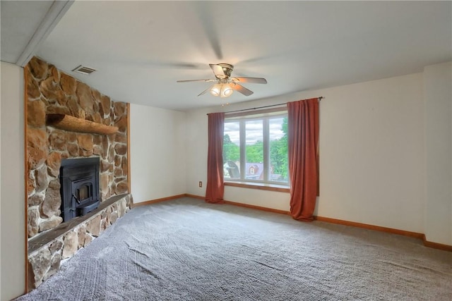 156 Dwellington Dr, Middlesex Twp, PA 16059 - unfurnished living room featuring a ceiling fan and carpet flooring