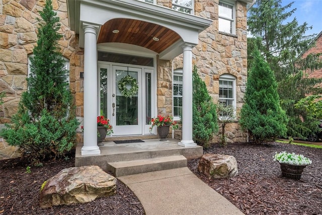 140 Golfview Dr, Adams Twp, PA 15044 - entrance to property featuring stone siding and covered porch