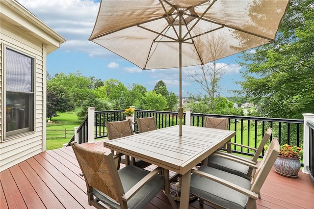 1386 Royal Oak Dr, Marshall, PA 15090 - wooden deck featuring outdoor dining space and a yard