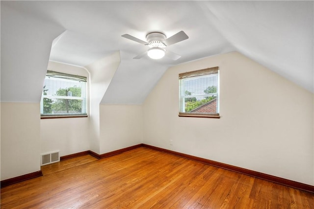 129 Temona Dr, Pleasant Hills, PA 15236 - bonus room featuring plenty of natural light, light wood-type flooring, ceiling fan, and lofted ceiling