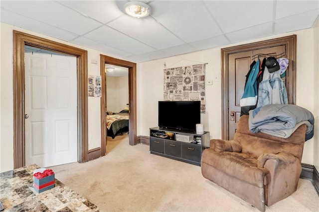 957-959 5th Ave, East Mckeesport, PA 15035 - living room with carpet floors and a paneled ceiling