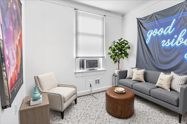 957-959 5th Ave, East Mckeesport, PA 15035 - living room featuring ornamental molding and cooling unit