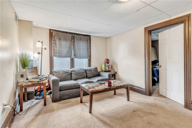 957-959 5th Ave, East Mckeesport, PA 15035 - carpeted living room with a paneled ceiling
