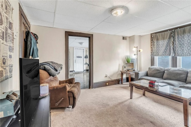 957-959 5th Ave, East Mckeesport, PA 15035 - living room with a paneled ceiling and carpet flooring