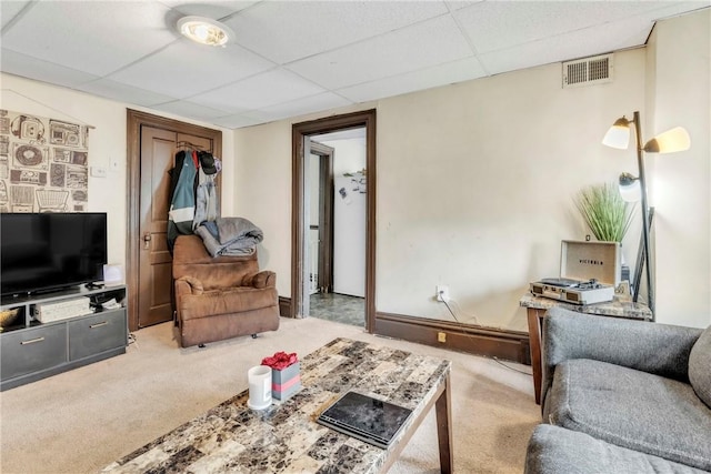 957-959 5th Ave, East Mckeesport, PA 15035 - carpeted living area with a drop ceiling