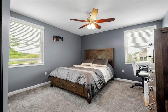 97 Clover Ln, Pine Twp Nal, PA 15044 - bedroom with multiple windows, carpet, and ceiling fan
