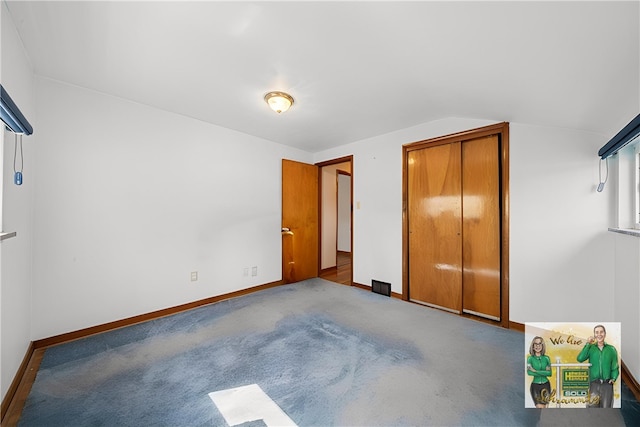 201 Hickory Way, Oakmont, PA 15139 - unfurnished bedroom with carpet flooring, lofted ceiling, and a closet
