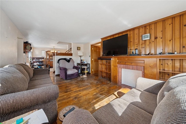 201 Hickory Way, Oakmont, PA 15139 - living area with a chandelier and wood finished floors