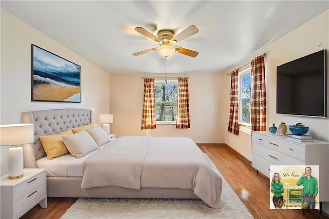 201 Hickory Way, Oakmont, PA 15139 - bedroom with light wood-style floors and ceiling fan
