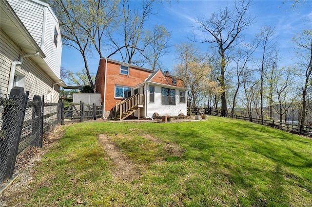 201 Hickory Way, Oakmont, PA 15139 - back of property with a fenced backyard and entry steps