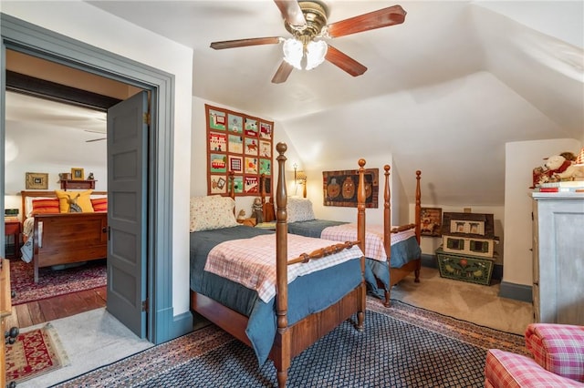 125 Richey Ave, Observatory Hill, PA 15214 - bedroom featuring lofted ceiling, carpet floors, and ceiling fan