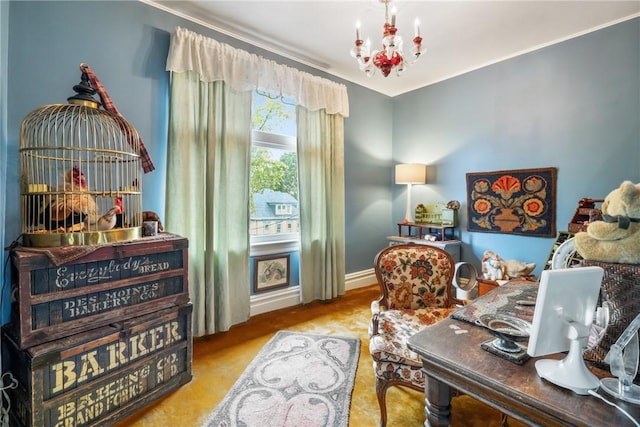 125 Richey Ave, Observatory Hill, PA 15214 - office space with a chandelier and baseboards