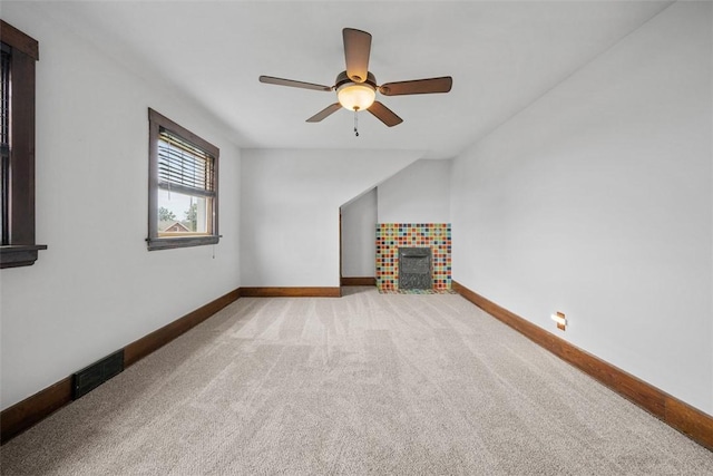 3123 Willett Rd, Brentwood, PA 15227 - unfurnished living room with a ceiling fan and carpet floors