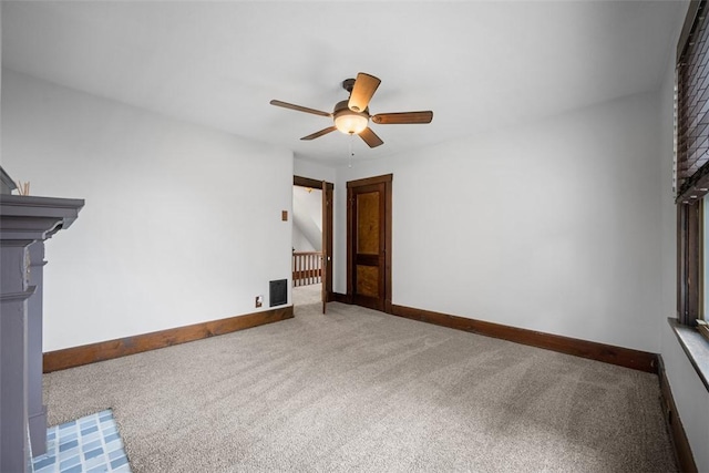 3123 Willett Rd, Brentwood, PA 15227 - unfurnished living room with carpet flooring and ceiling fan