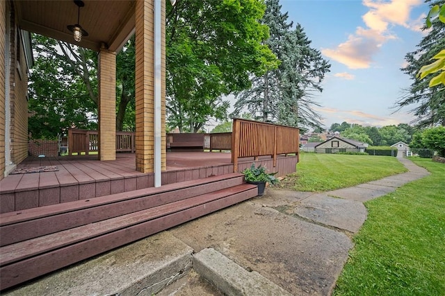 3123 Willett Rd, Brentwood, PA 15227 - wooden deck featuring a yard and an outbuilding
