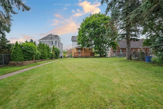 3123 Willett Rd, Brentwood, PA 15227 - yard at dusk featuring a wooden deck