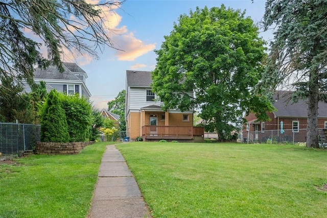 3123 Willett Rd, Brentwood, PA 15227 - yard at dusk featuring a wooden deck