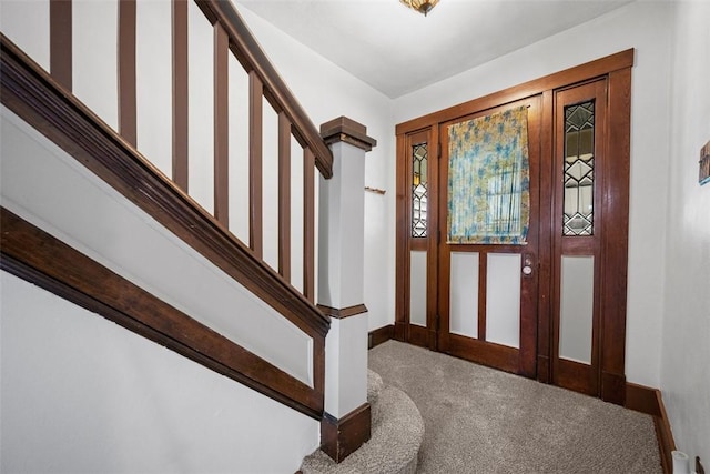 3123 Willett Rd, Brentwood, PA 15227 - foyer entrance featuring carpet flooring and stairway