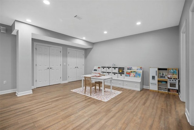 406 Oak Ridge Ct, Pine Twp Nal, PA 16046 - rec room with wood finished floors and recessed lighting