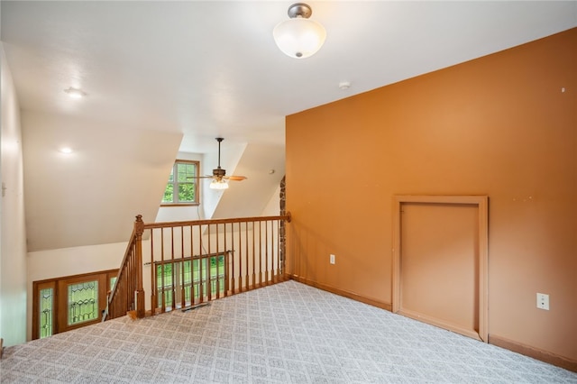 29 Cherry Tree Ln, Mercer Boro Mer, PA 16137 - carpeted spare room featuring a ceiling fan, lofted ceiling, and a smoke detector
