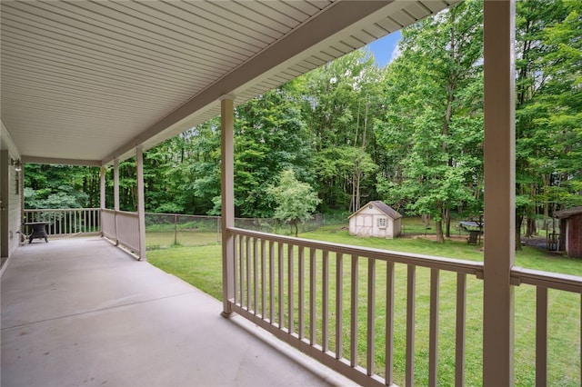 29 Cherry Tree Ln, Mercer Boro Mer, PA 16137 - view of patio featuring a storage unit