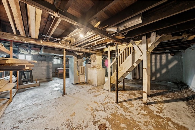 320 Cline St, E Pittsburgh, PA 15112 - basement with heating unit and stairs