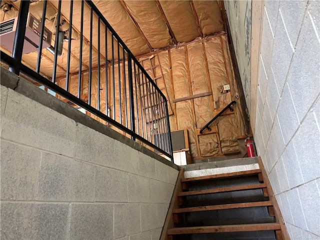 2105 Pulaski Rd, Neshannock Twp, PA 16105 - stairs with concrete block wall