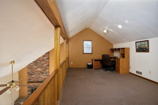 10496 Roseway Blvd, North Huntingdon, PA 15642 - carpeted office with vaulted ceiling and ceiling fan
