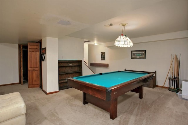 10496 Roseway Blvd, North Huntingdon, PA 15642 - rec room with light carpet and billiards table