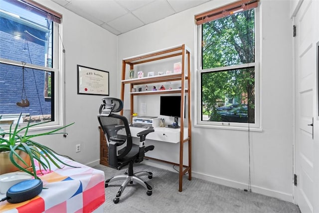 1037 Chislett St, Morningside, PA 15206 - office with carpet floors and a drop ceiling