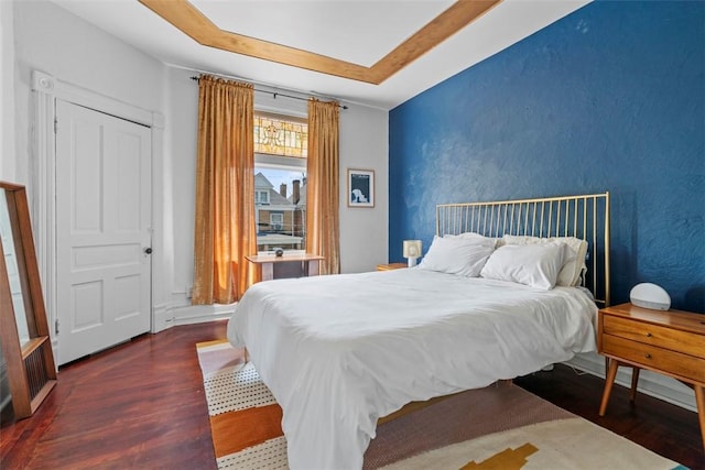 1037 Chislett St, Morningside, PA 15206 - bedroom featuring wood finished floors and a tray ceiling