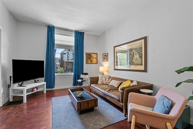 1037 Chislett St, Morningside, PA 15206 - living room featuring wood finished floors and baseboards