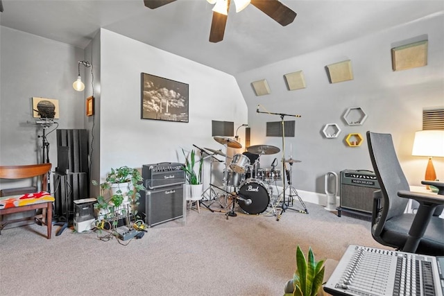 1037 Chislett St, Morningside, PA 15206 - office space featuring carpet, a ceiling fan, and lofted ceiling