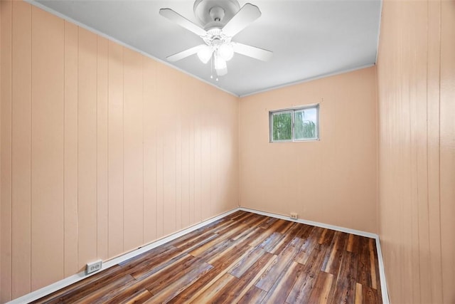 4829 Hatfield St, Lawrenceville, PA 15201 - unfurnished room with wood finished floors, a ceiling fan, and crown molding