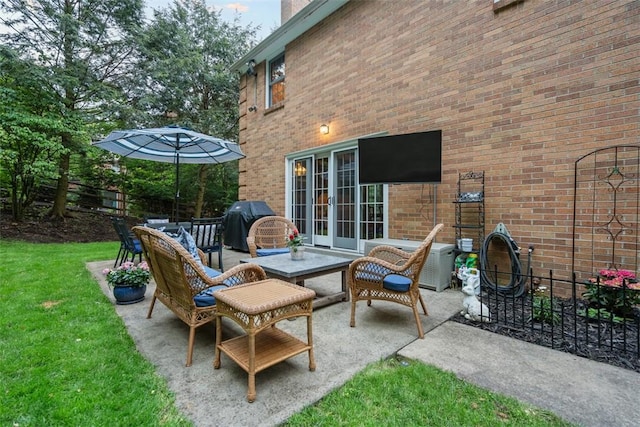 609 Twin Pine Rd, Fox Chapel, PA 15215 - view of patio featuring a grill and outdoor lounge area