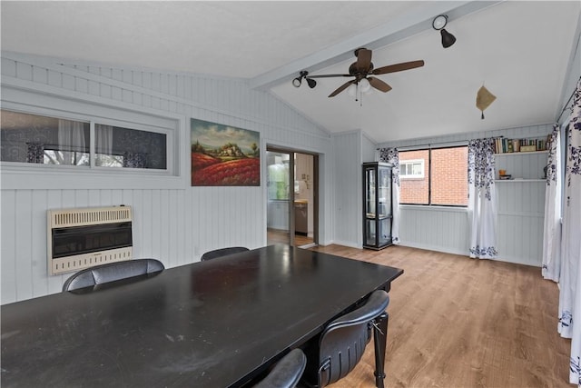 1028 Roseanne Ave, Banksville/Westwood, PA 15216 - dining room featuring heating unit, wood finished floors, and a ceiling fan