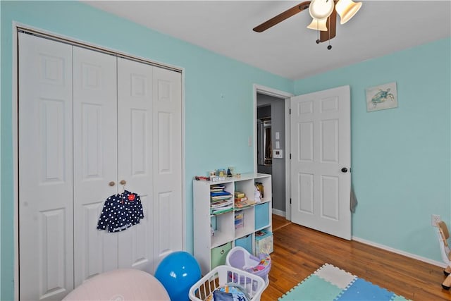 1028 Roseanne Ave, Banksville/Westwood, PA 15216 - recreation room with a ceiling fan and wood finished floors