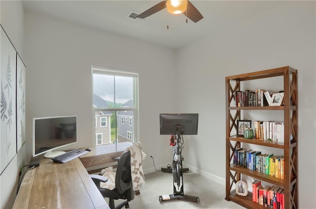 493 Nolan Cir, Cranberry Twp, PA 16066 - carpeted office space with ceiling fan and baseboards