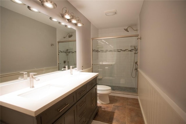 255 Camp Run Rd, Lancaster Twp, PA 16037 - bathroom featuring double vanity and a shower stall