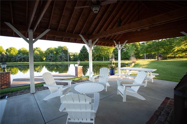 255 Camp Run Rd, Lancaster Twp, PA 16037 - view of patio / terrace with a water view and view of scattered trees