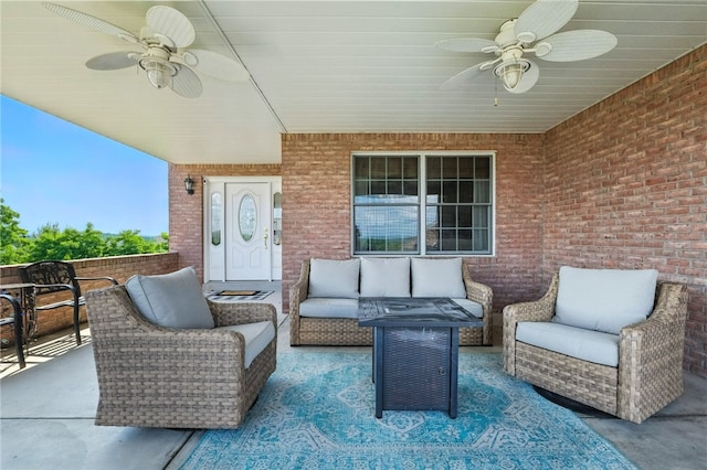 2310 Shamrock Ln, Canonsburg, PA 15317 - view of patio featuring ceiling fan and an outdoor living space