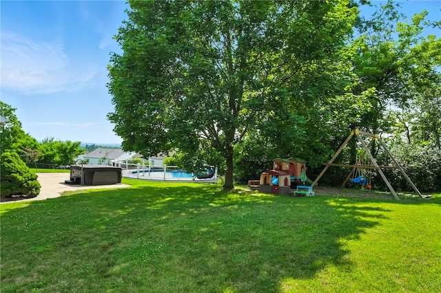 2310 Shamrock Ln, Canonsburg, PA 15317 - view of yard with a patio, a playground, and a pool