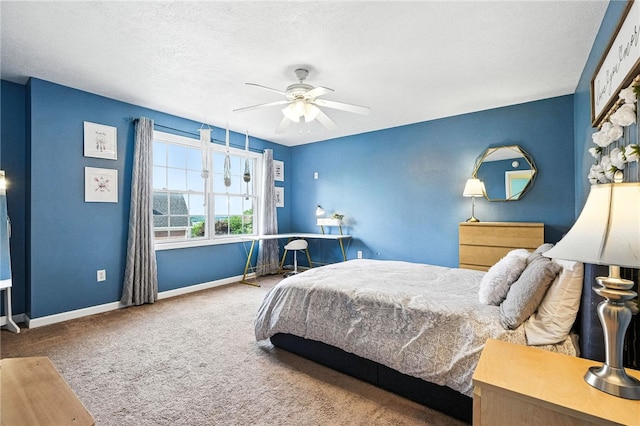 2310 Shamrock Ln, Canonsburg, PA 15317 - carpeted bedroom featuring a ceiling fan and a textured ceiling