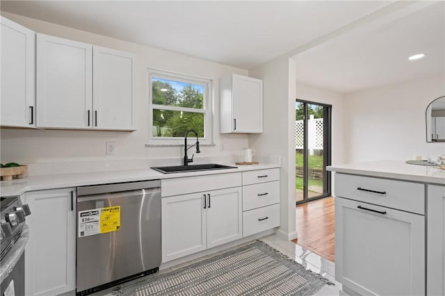 213 Thistle Dr, West Mifflin, PA 15122 - kitchen featuring stainless steel appliances, light countertops, white cabinets, and recessed lighting