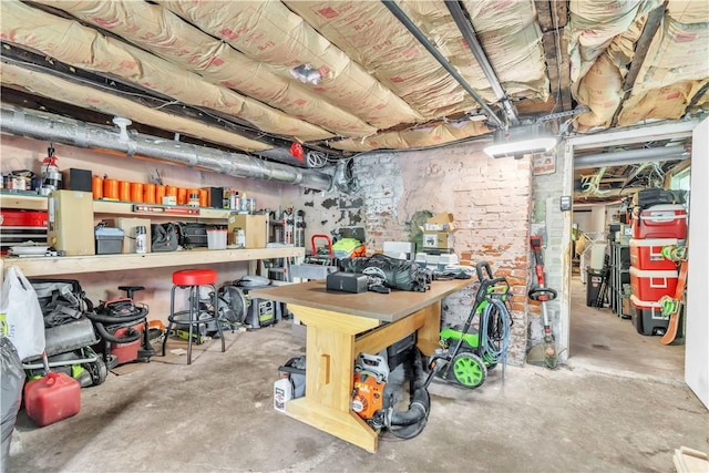 18 Allegheny Ave, South Fayette, PA 15031 - unfinished below grade area with a workshop area